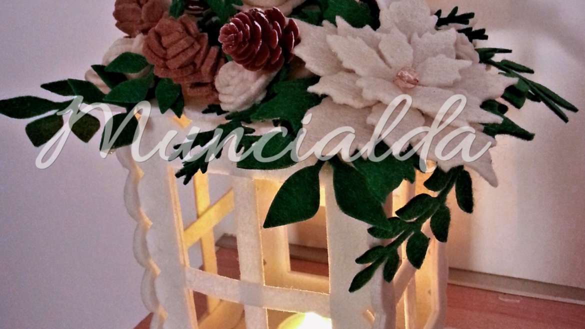 lanterna in feltro tea light