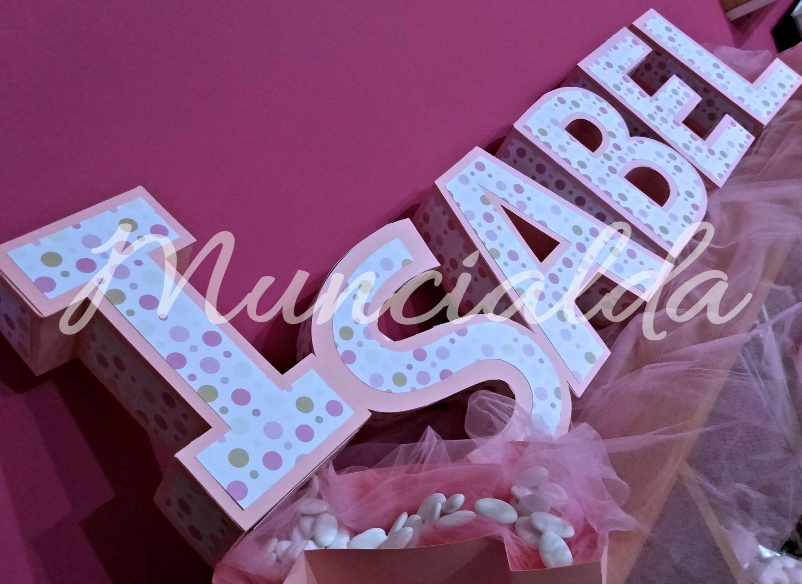 Scatole porta confetti: lettere 3D