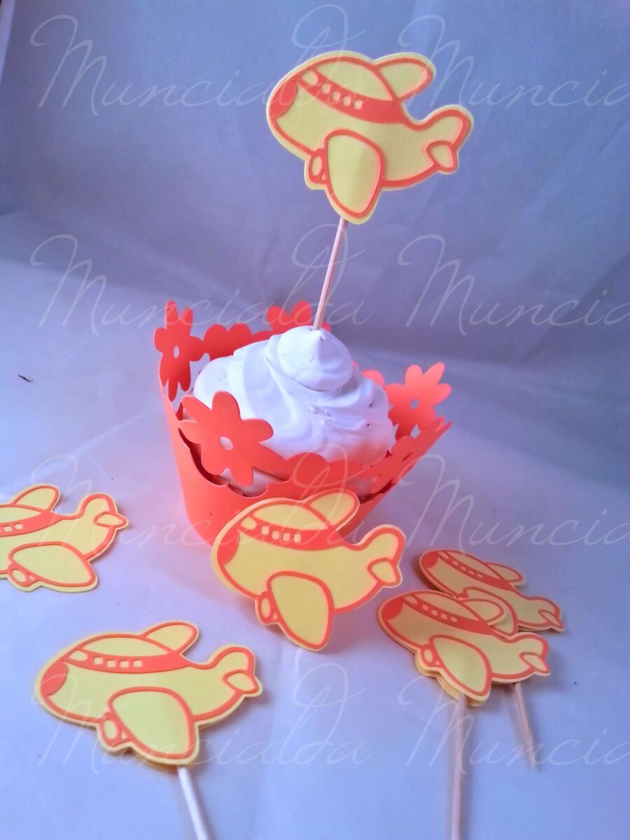 cupcake topper aeroplano