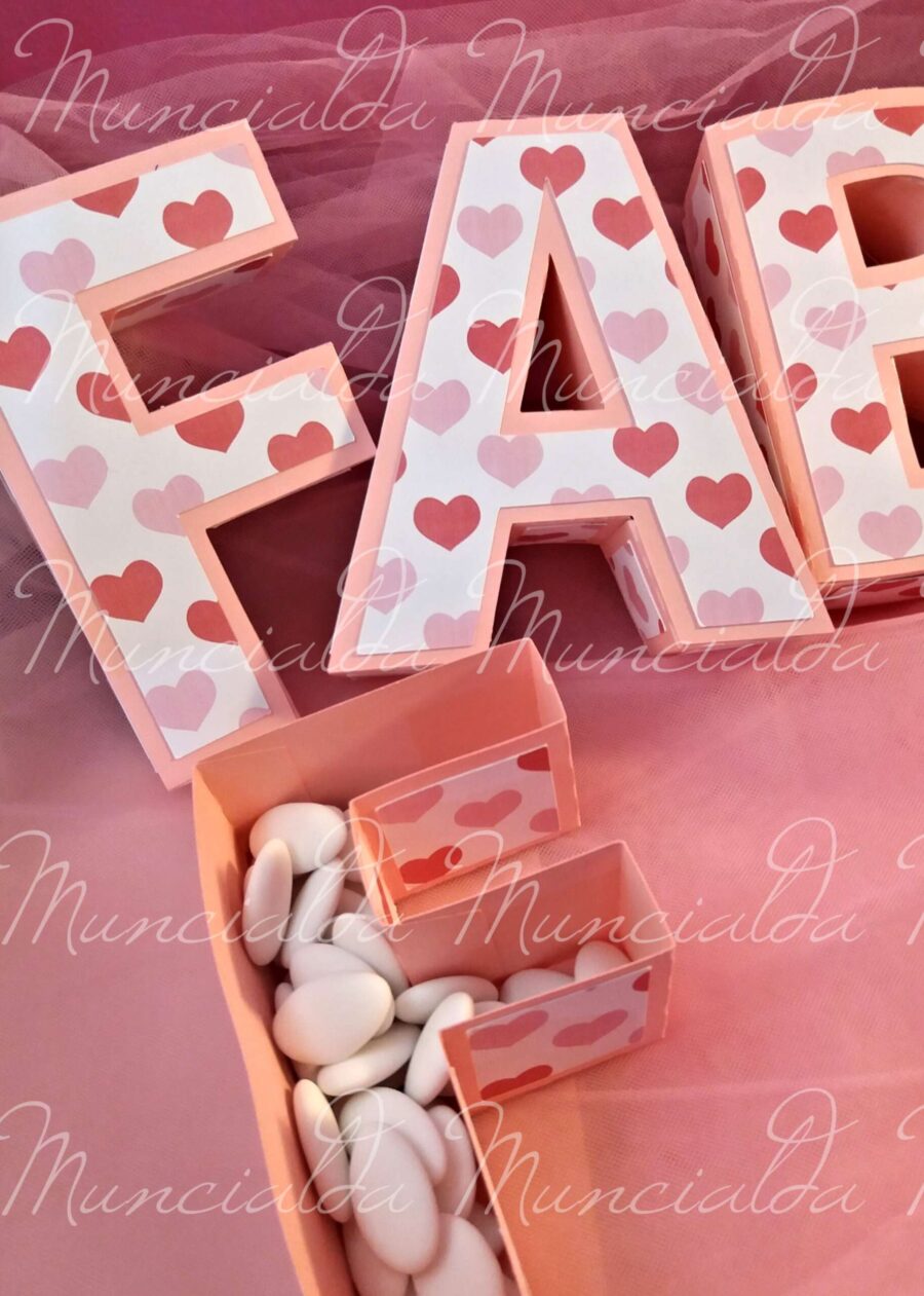Scatole porta confetti - lettere 3D - immagine 8
