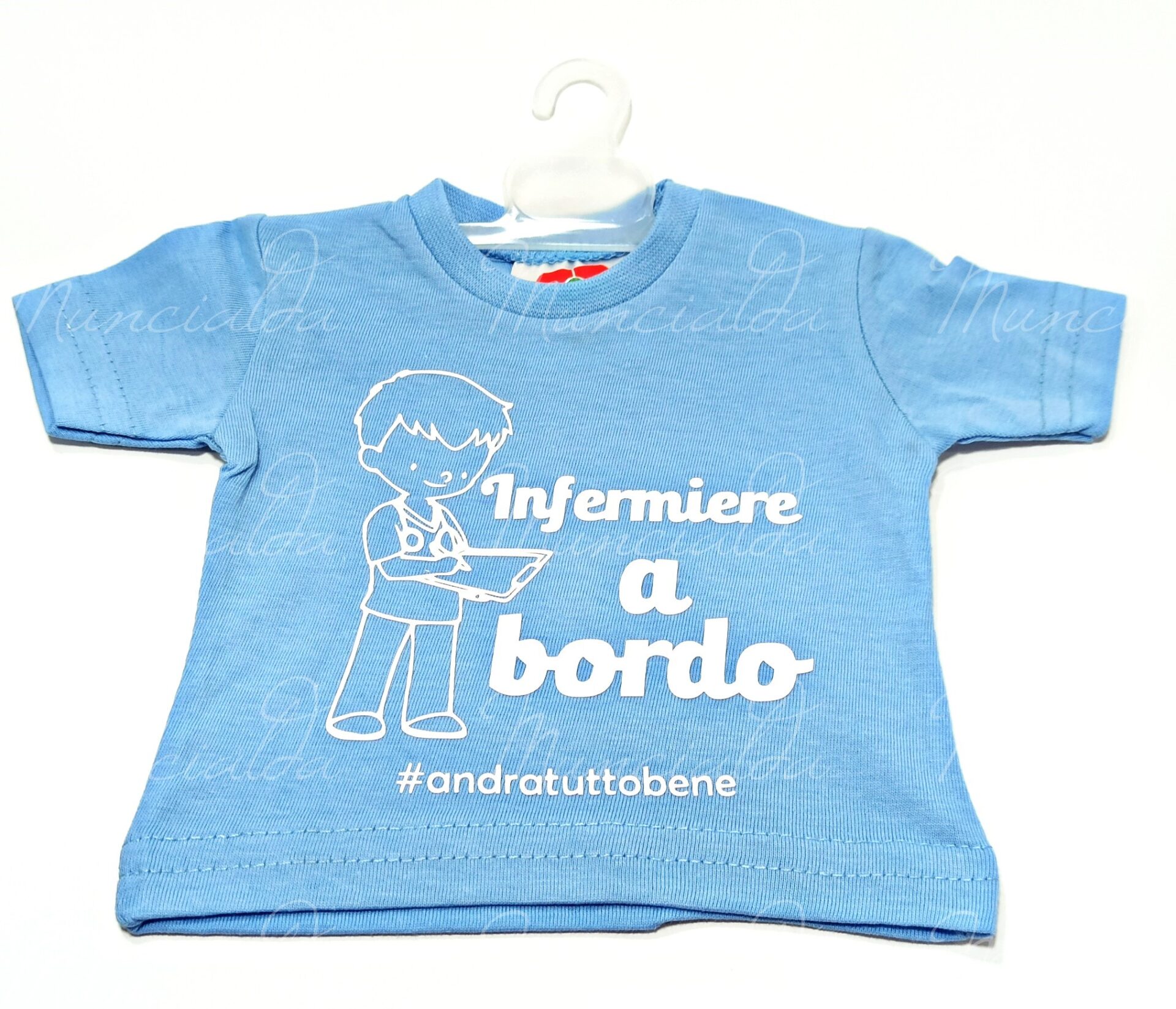 Mini T-shirt Bimbo a Bordo per Auto Bianco