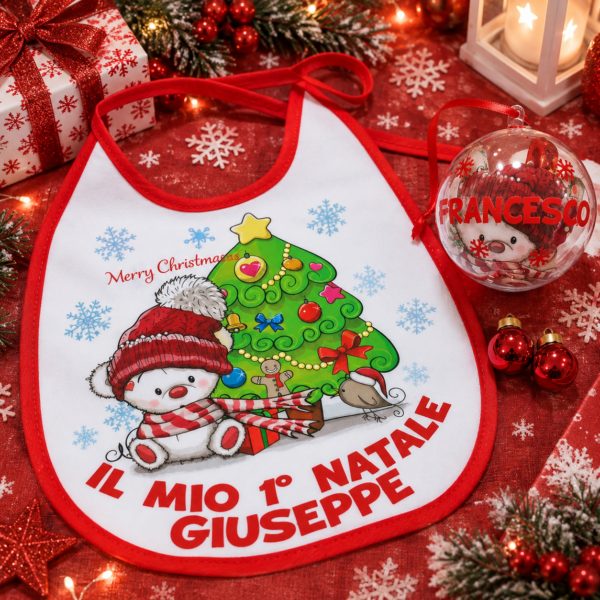 BAVAGLINO PERSONALIZZATO IL MIO PRIMO NATALE