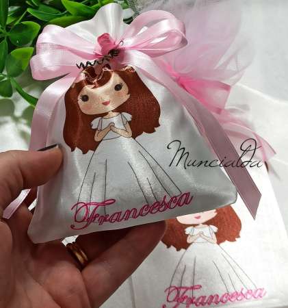 SACCHETTI CONFETTI RASO PRIMA COMUNIONE