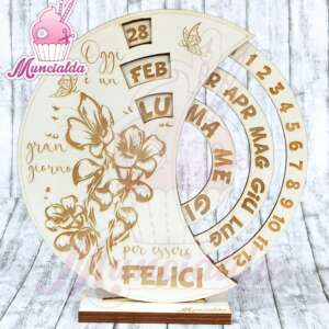 calendario perpetuo legno modello fiori