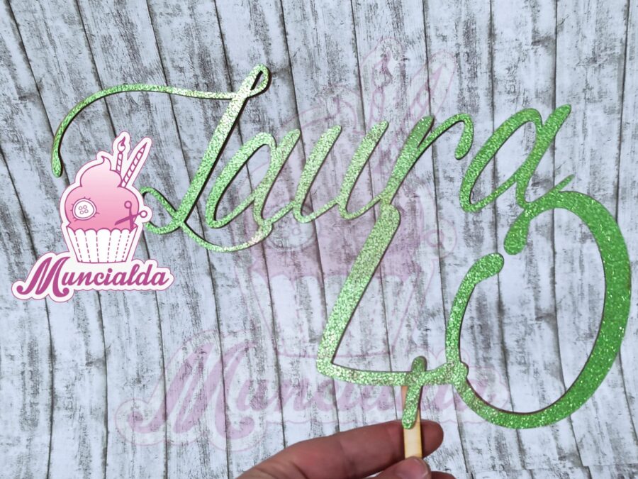 cake topper cartoncino glitter