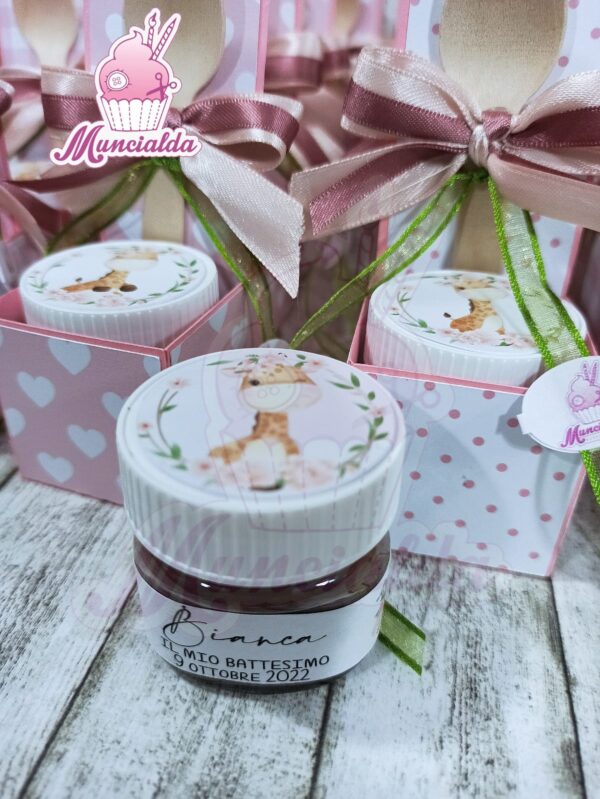 bomboniere nutelline battesimo bimba, modello giraffina