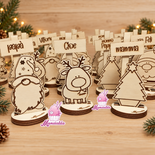 Segnaposto in legno per Natale