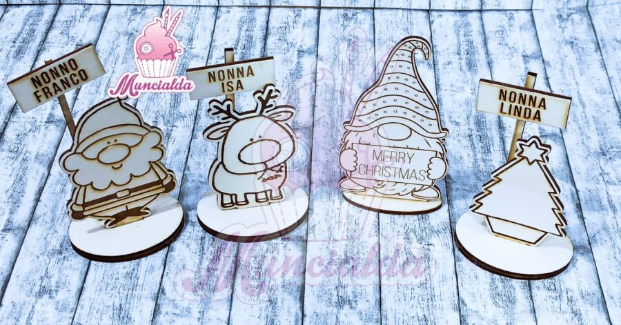 segnaposto in legno per Natale