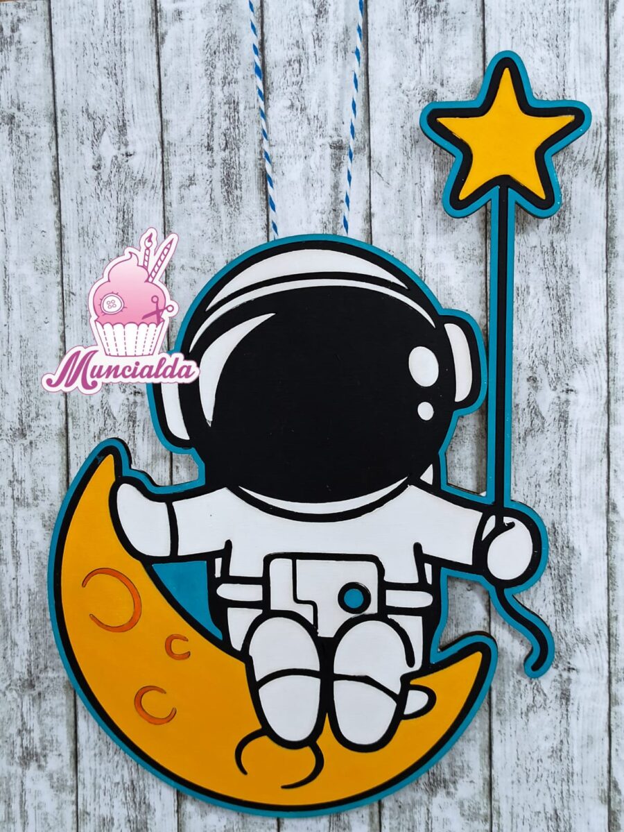 Decorazione in legno, Astronauta sulla Luna - immagine 5