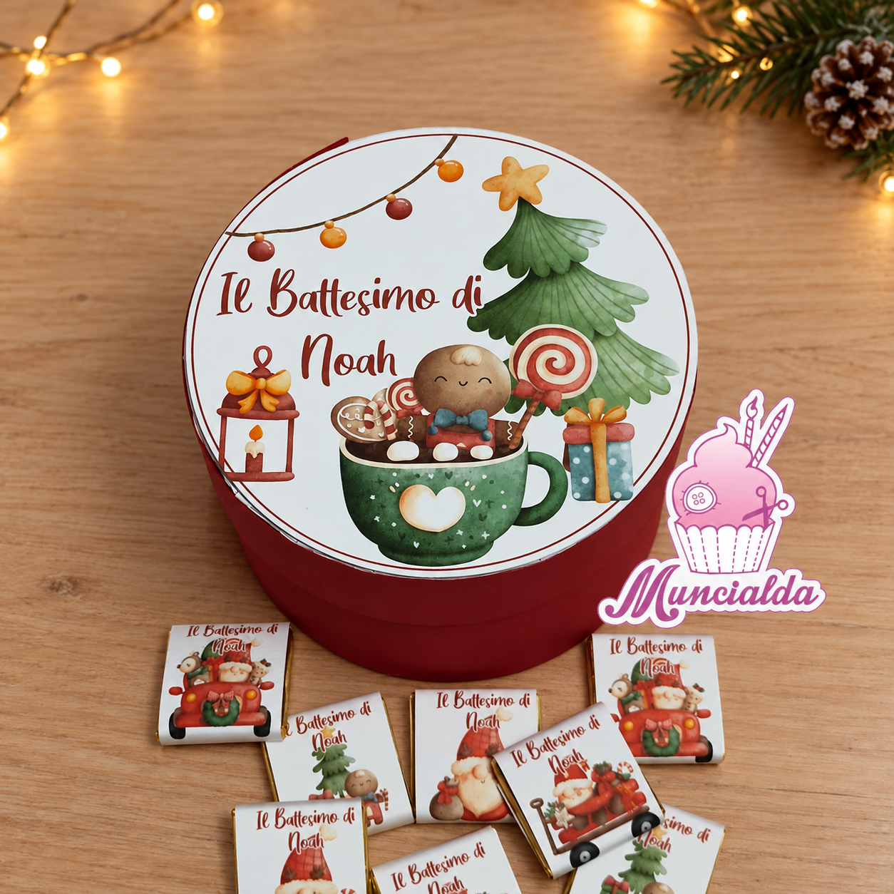cioccolatini personalizzati Battesimo natalizio