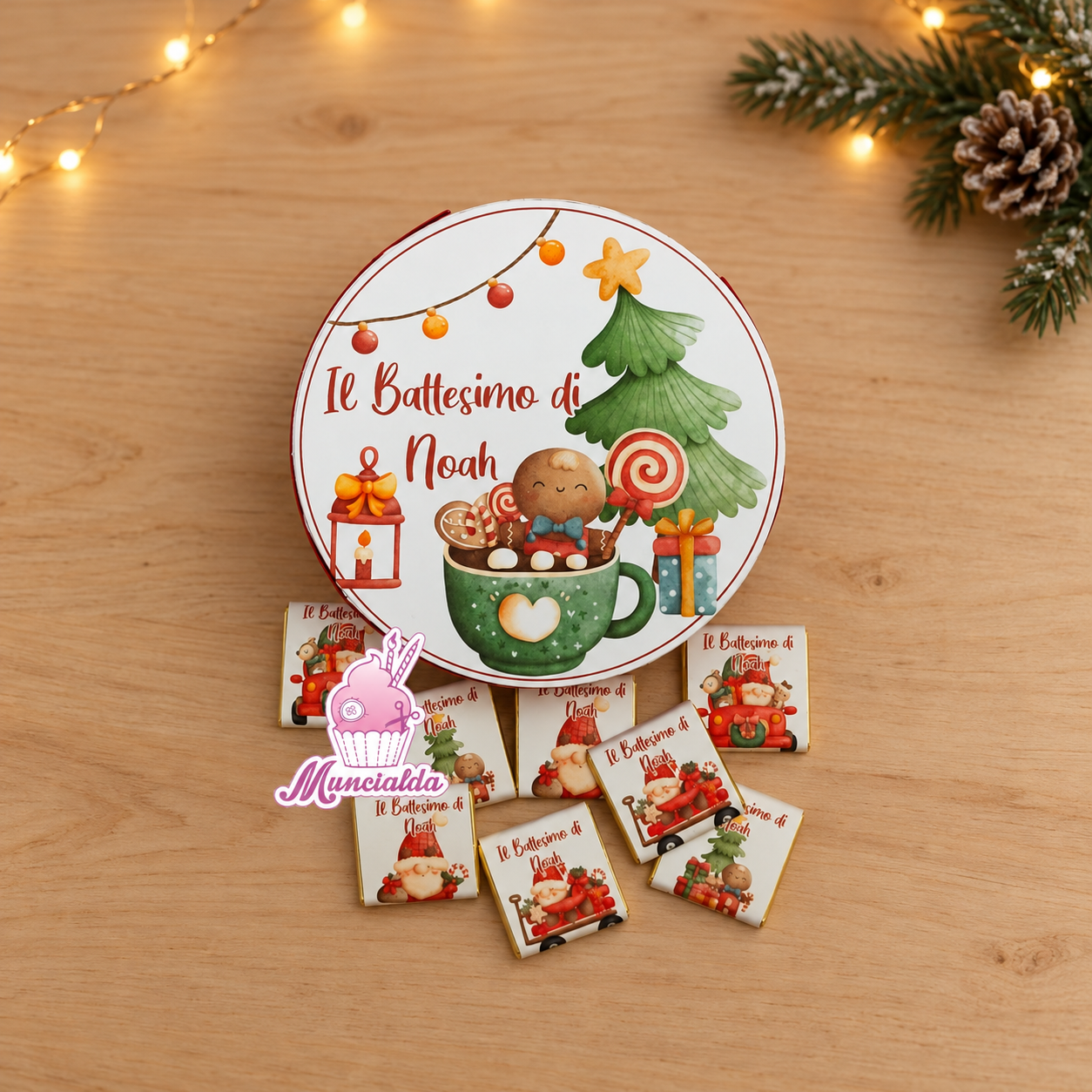 cioccolatini personalizzati Battesimo natalizio