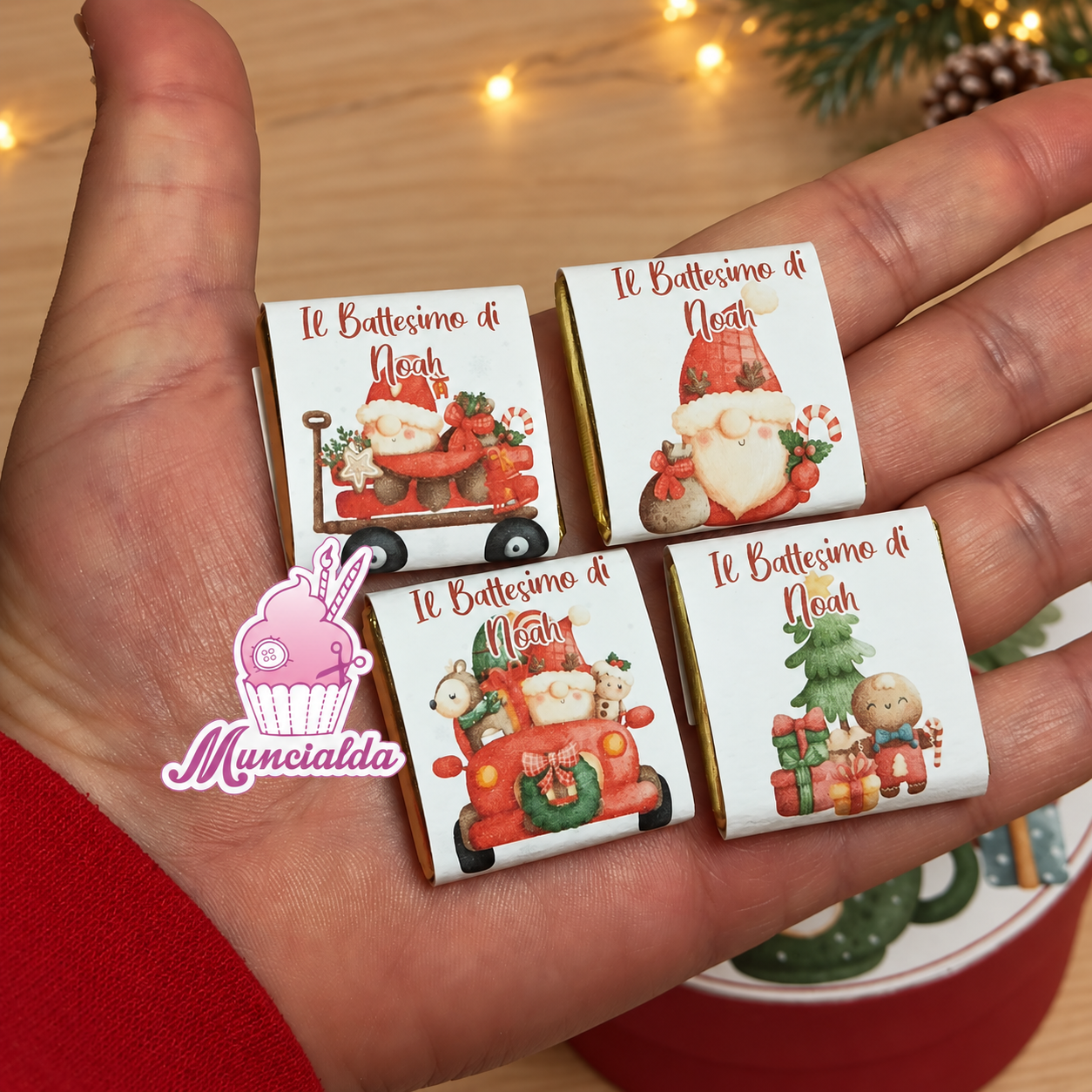 cioccolatini personalizzati Battesimo natalizio