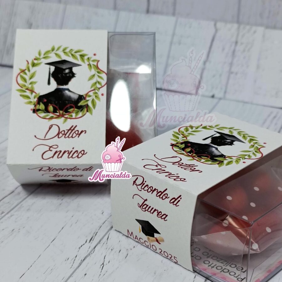 scatole portaconfetti Laurea pvc