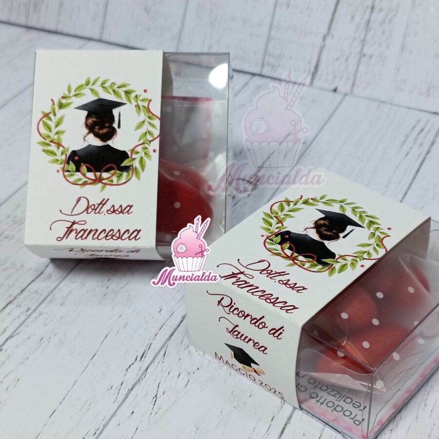 scatole portaconfetti Laurea pvc