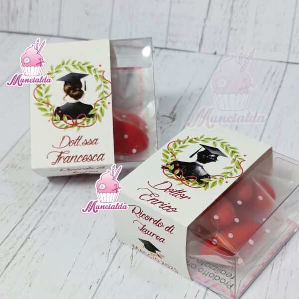 scatole portaconfetti Laurea pvc