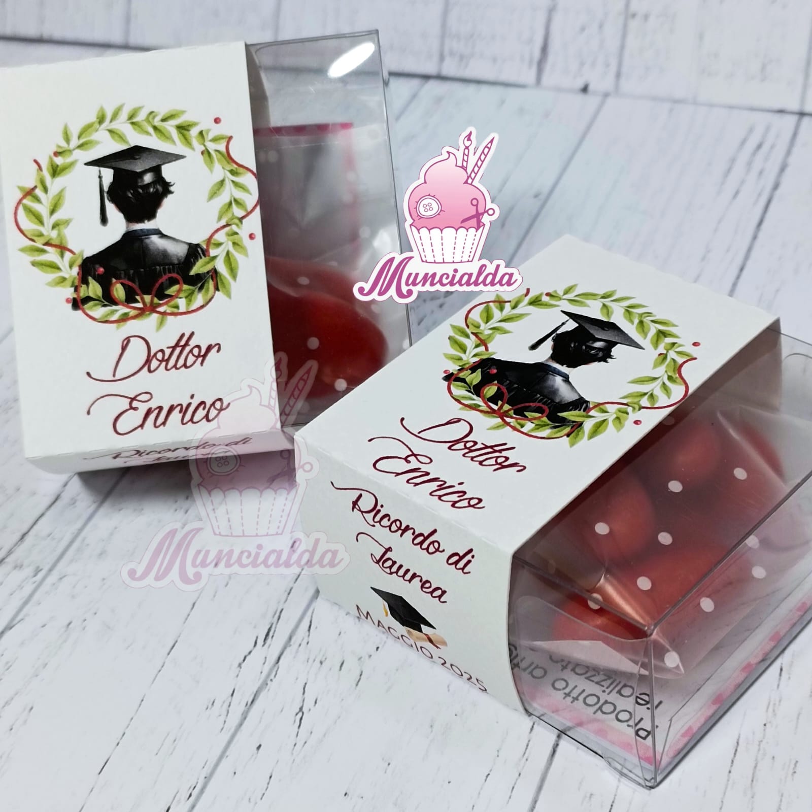 scatole portaconfetti Laurea pvc