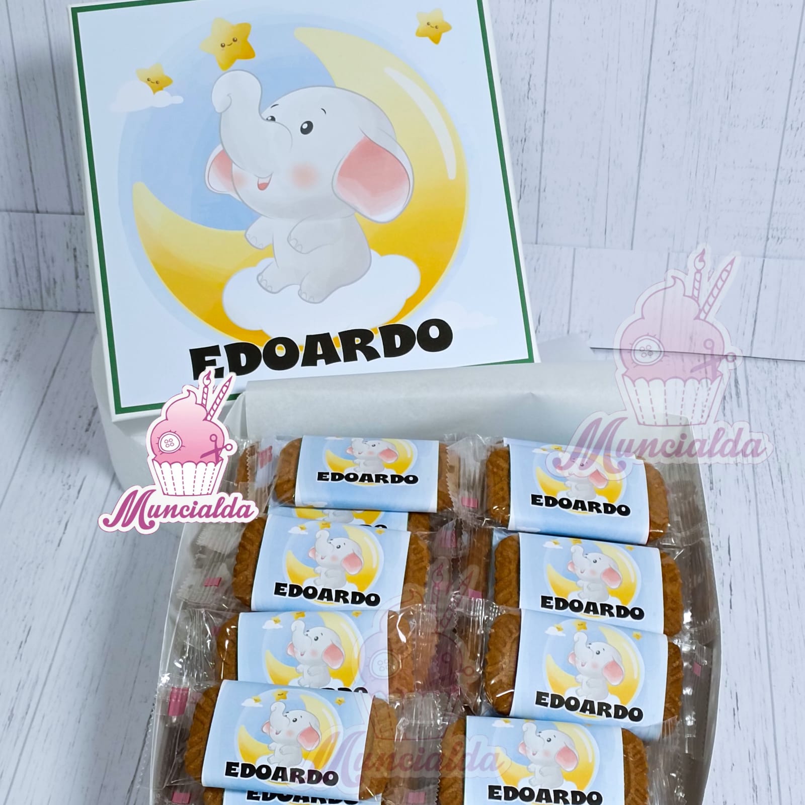 Scatola biscotti personalizzati ELEFANTINO