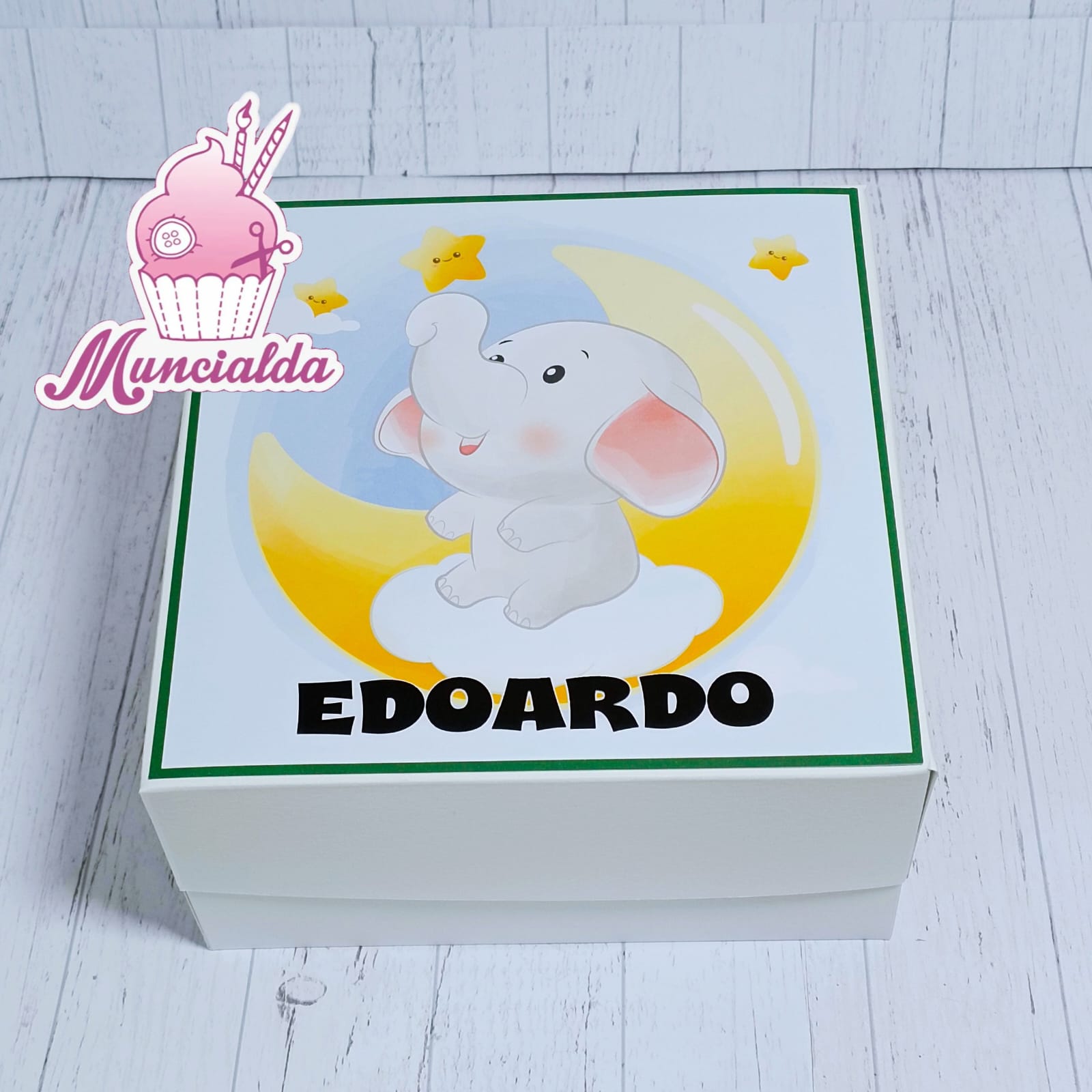 Scatola biscotti personalizzati ELEFANTINO