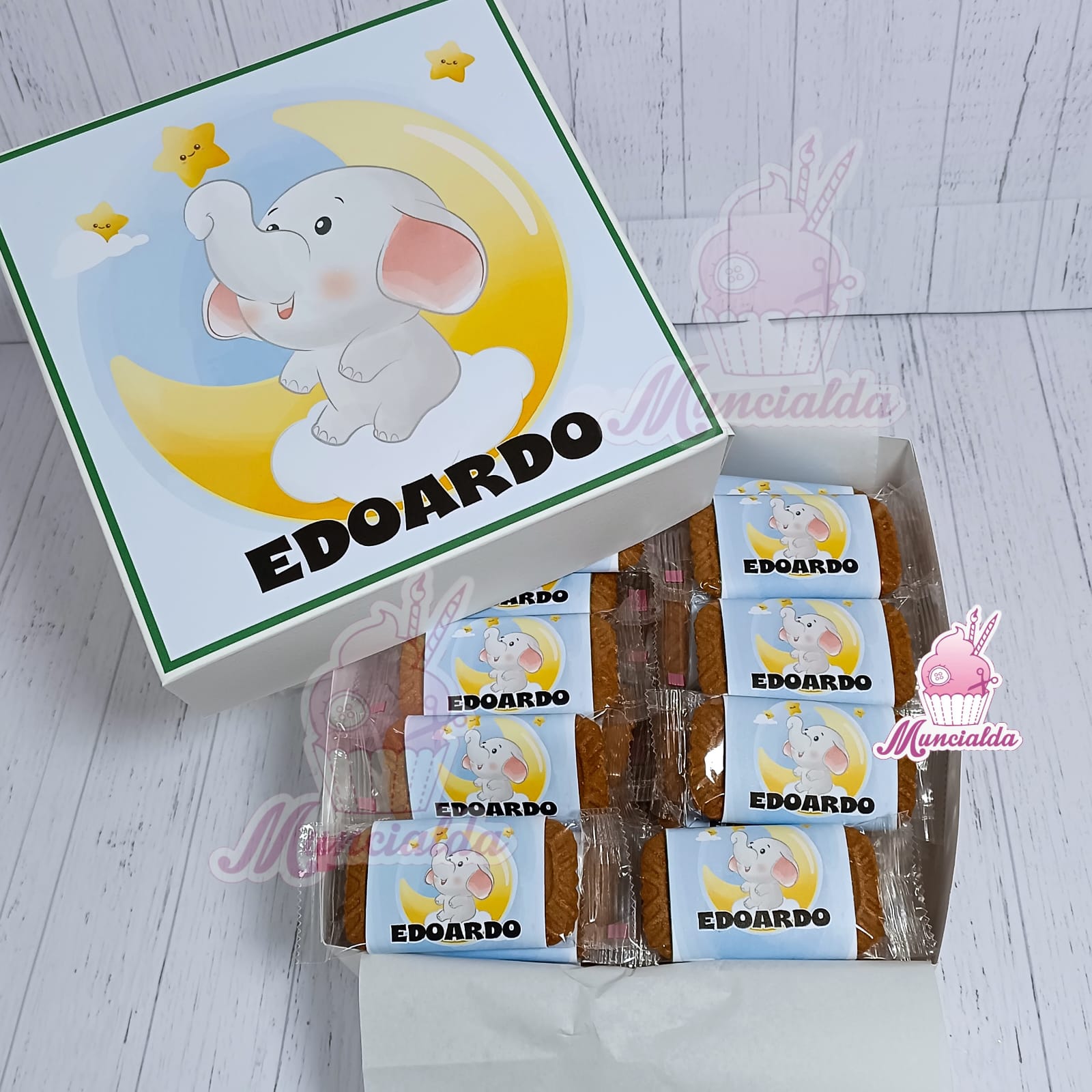 Scatola biscotti personalizzati ELEFANTINO
