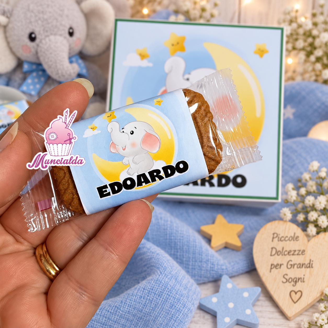 Scatola biscotti personalizzati ELEFANTINO