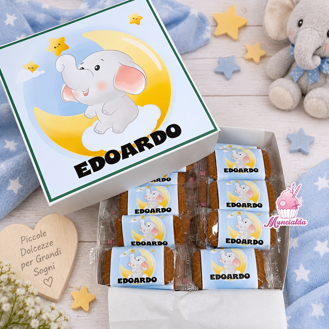 Scatola biscotti personalizzati ELEFANTINO