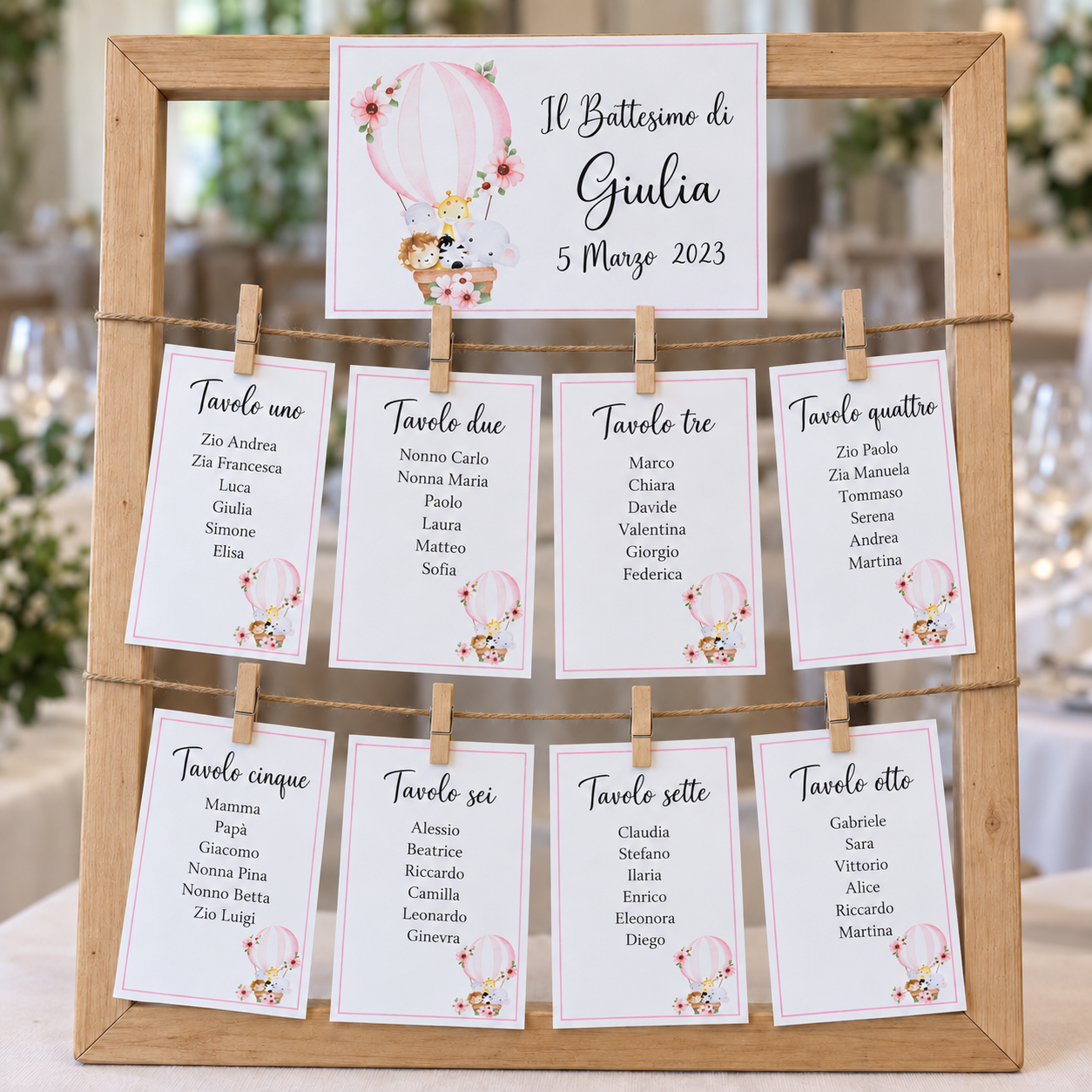 Tableau de mariage - MONGOLFIERA